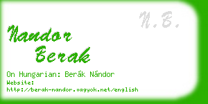 nandor berak business card